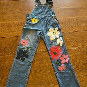 Super cute painted overalls